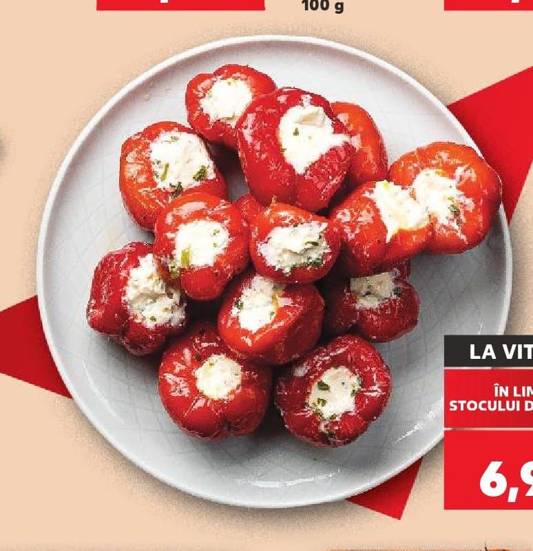 Ardei Iuți Roșii Umpluți cu Cremă de Brânză