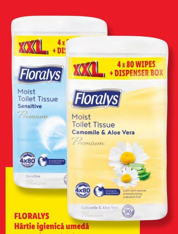 Floralys Hârtie igienică umedă